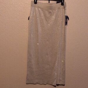 Elegant Cream Sequin Skirt